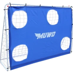 MUWO Fußballtor mit Torwand 217 x 153 cm blau