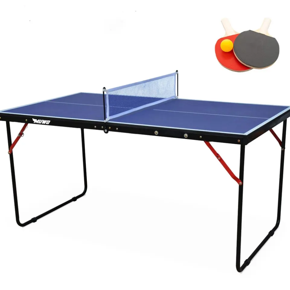 MUWO Indoor faltbare Mini Tischtennisplatte 137 x 76 cm blau