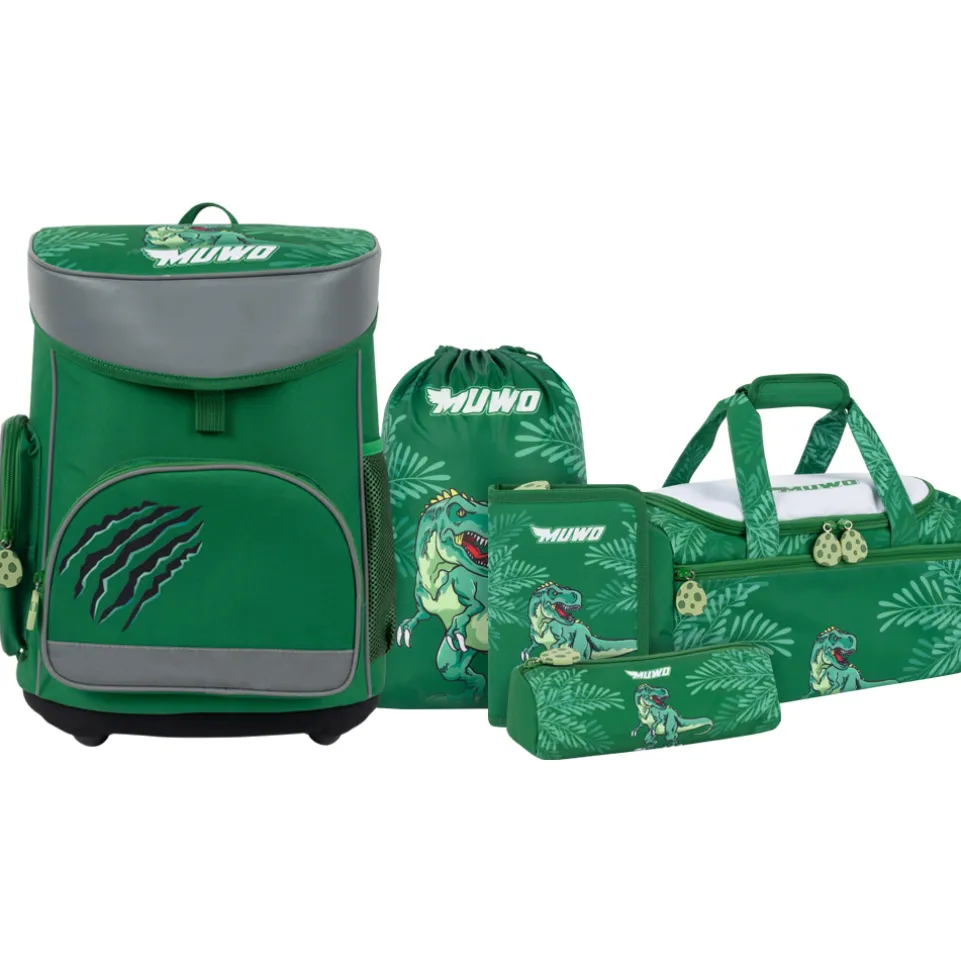 MUWO "Lil Rex" Kinder Schulranzen Set 5-tlg.