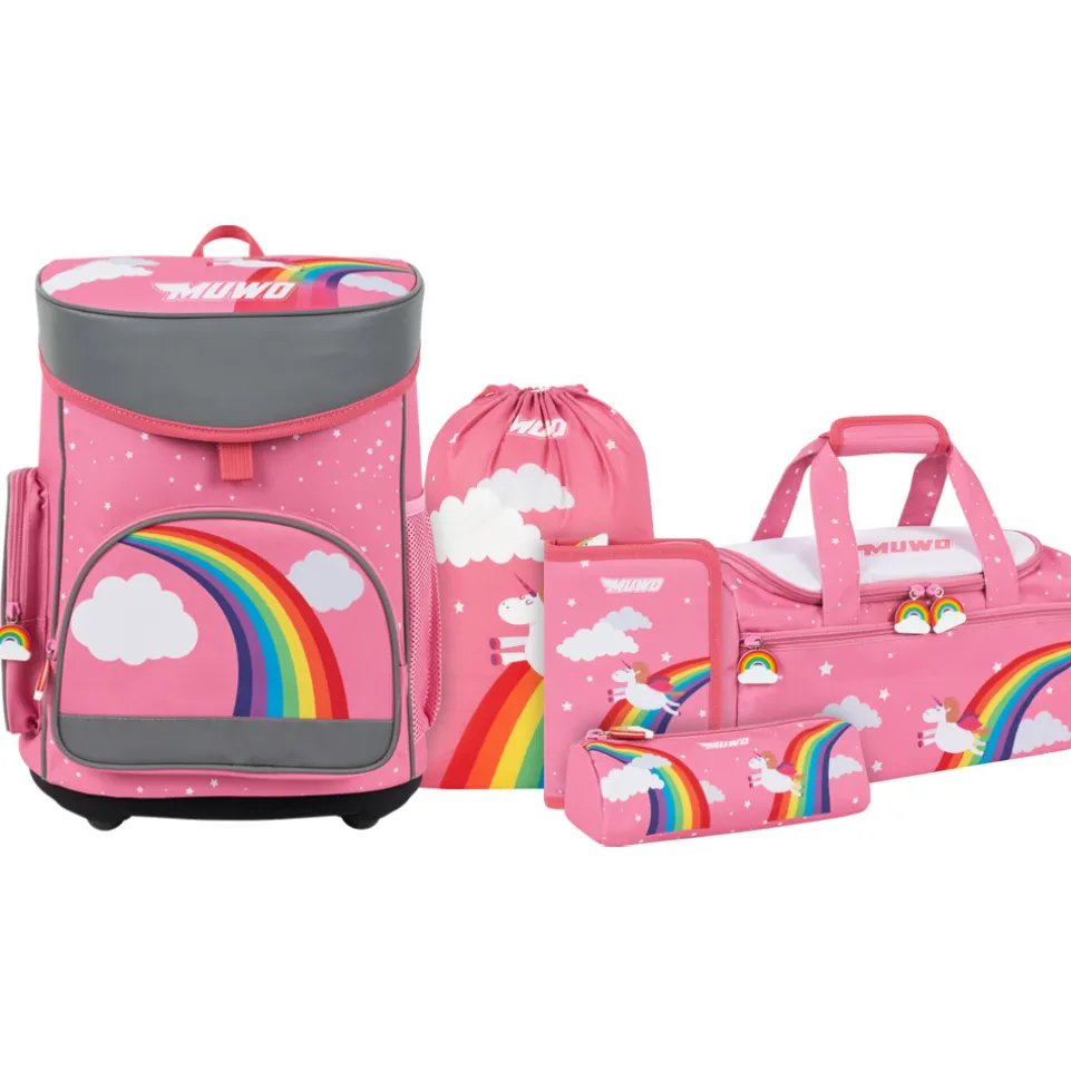 MUWO "Lil Unicorn" Kinder Schulranzen Set 5-tlg.