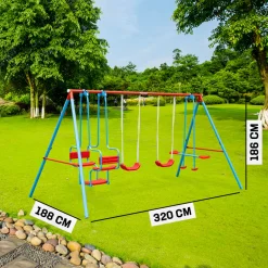 MUWO "Saphira" Spielgerüst mit 2 Schaukeln, Schaukelwippe und Gondel