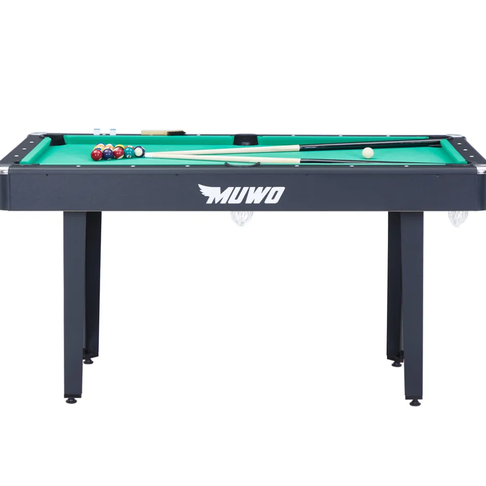 MUWO "Winner" Billardtisch 153x84x79 cm schwarz grün