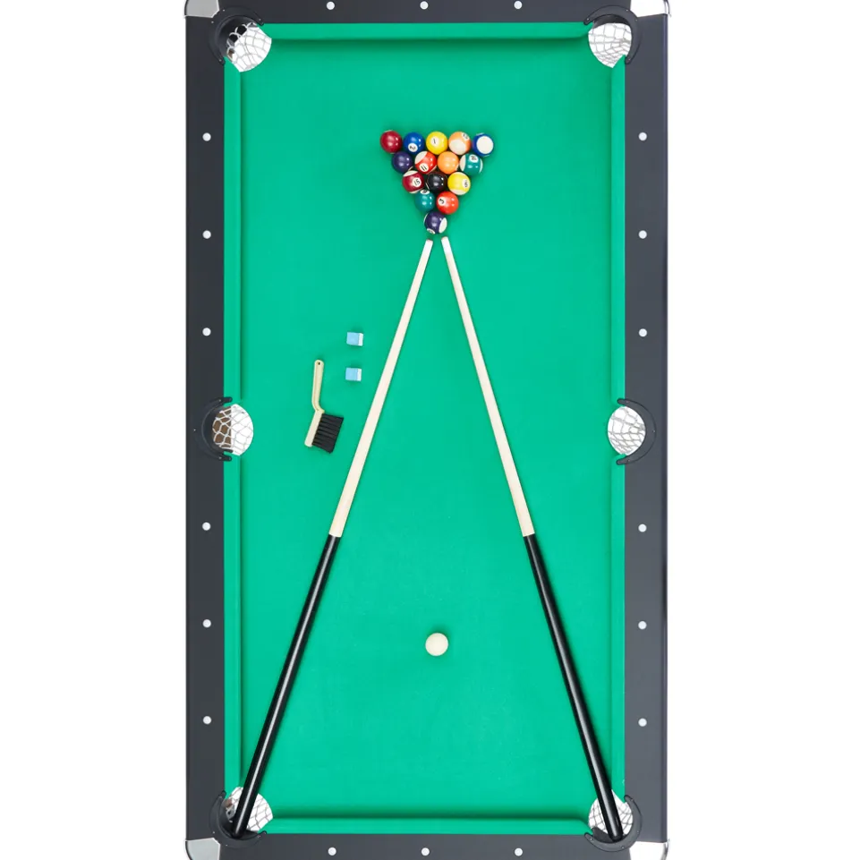 MUWO "Winner" Billardtisch 153x84x79 cm schwarz grün