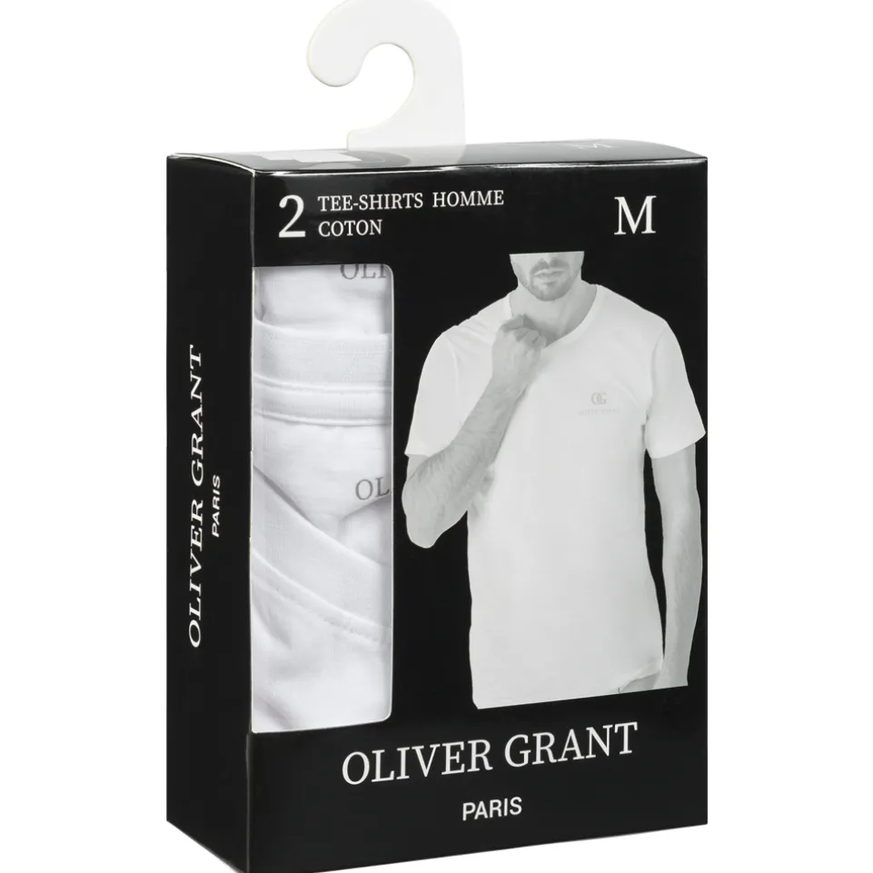 OLIVER GRANT® Herren Unterhemden Rundhals 2er-Pack weiß 39493033