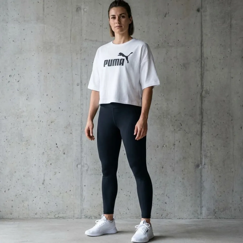 PUMA ESS Cropped Logo Tee Damen T-Shirt 586866-02