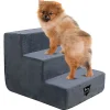 SPOCADO "Albion" Hundetreppe mit Plüschbezug 3-stufig grau