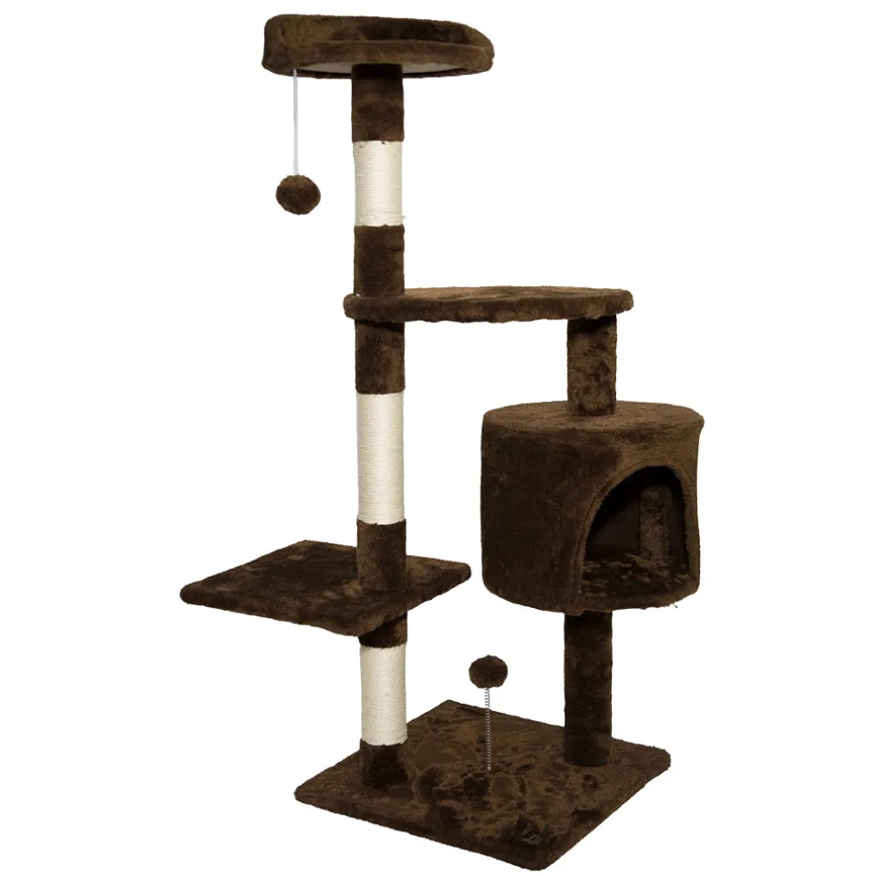 SPOCADO "Athletic" Kratzbaum für Katzen 112 x 40 x 40 cm braun