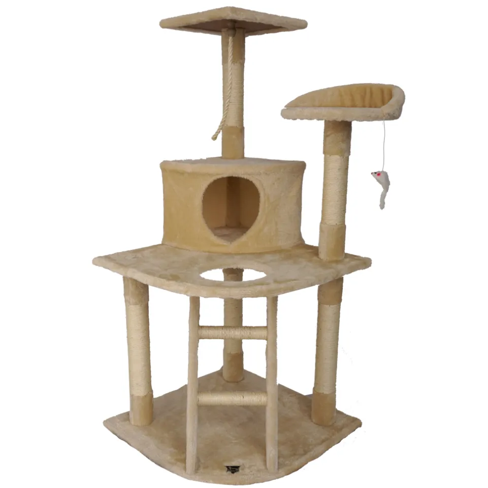 SPOCADO "Rovers" Kratzbaum für Katzen 120 x 55 x 55 cm beige