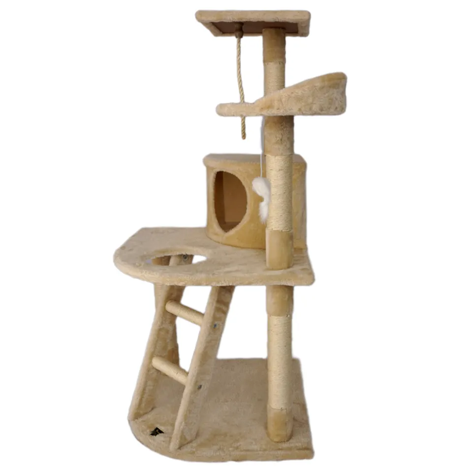 SPOCADO "Rovers" Kratzbaum für Katzen 120 x 55 x 55 cm beige