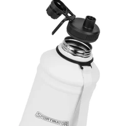 SPORTINATOR "Hydrated" Fitness Edelstahl Trinkflasche 2,2l weiß