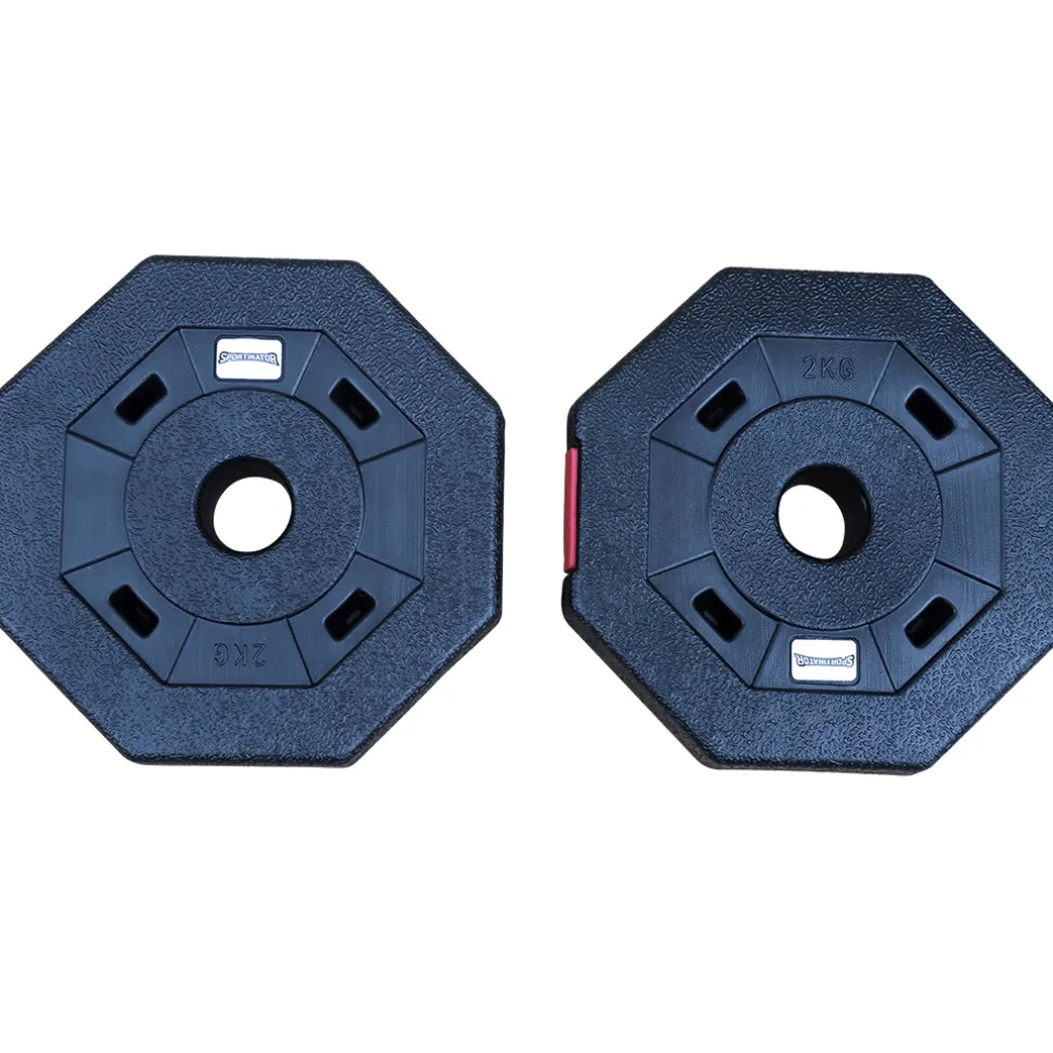 SPORTINATOR 2 kg Bumper Plates Fitness Hantelscheiben 2er-Set