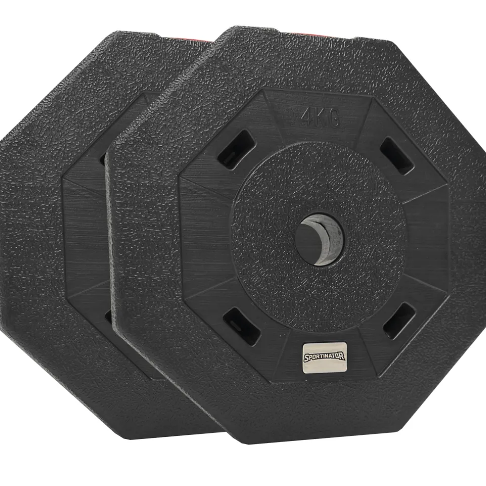 SPORTINATOR 4kg Bumper Plates Fitness Hantelscheiben 2er-Set