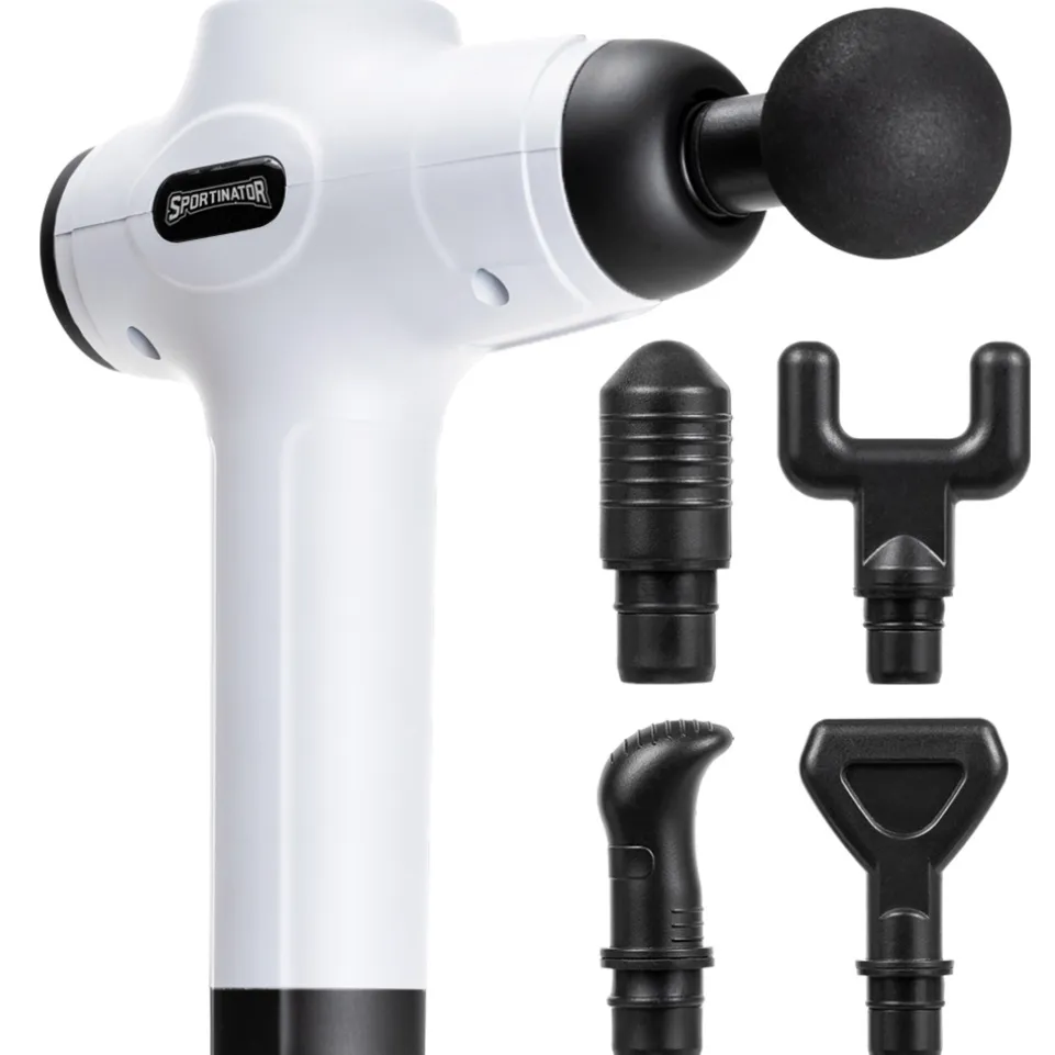 SPORTINATOR "Level Up" Massagepistole inkl. Zubehör weiß