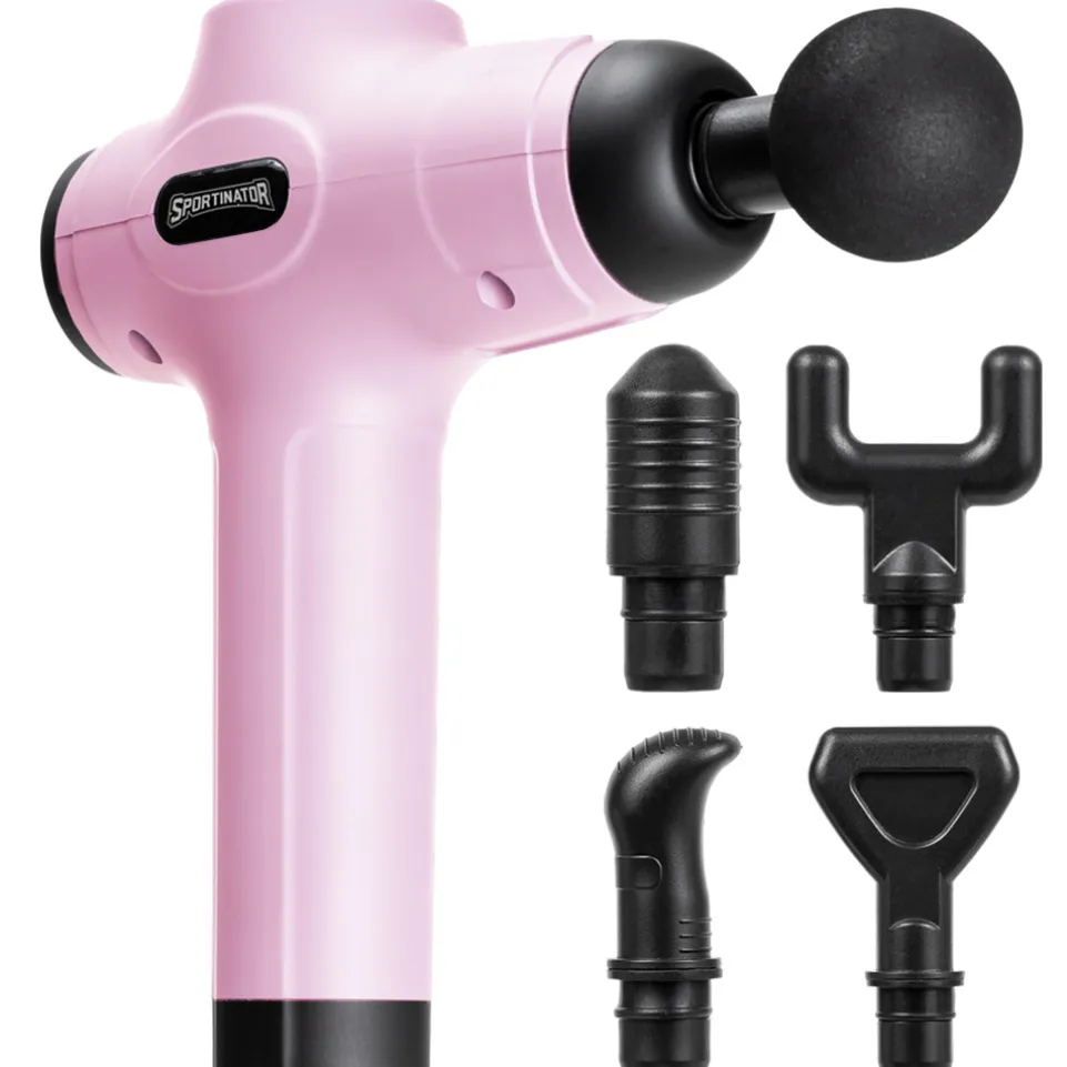 SPORTINATOR "Level Up" Massagepistole inkl. Zubehör rosa