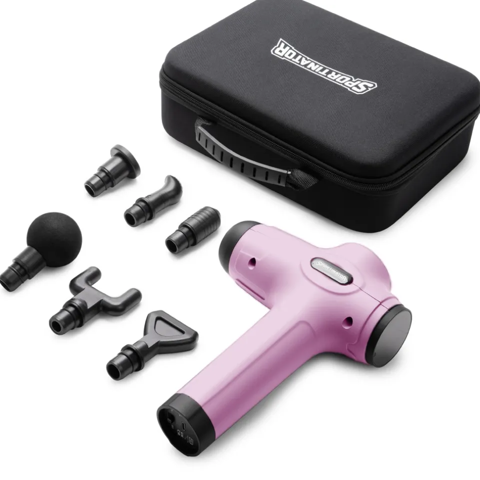 SPORTINATOR "Level Up" Massagepistole inkl. Zubehör rosa
