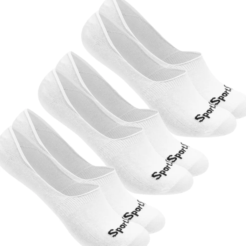SportSpar.de "Sparlinge" Füßlinge Sneaker Socken 3 Paar weiß