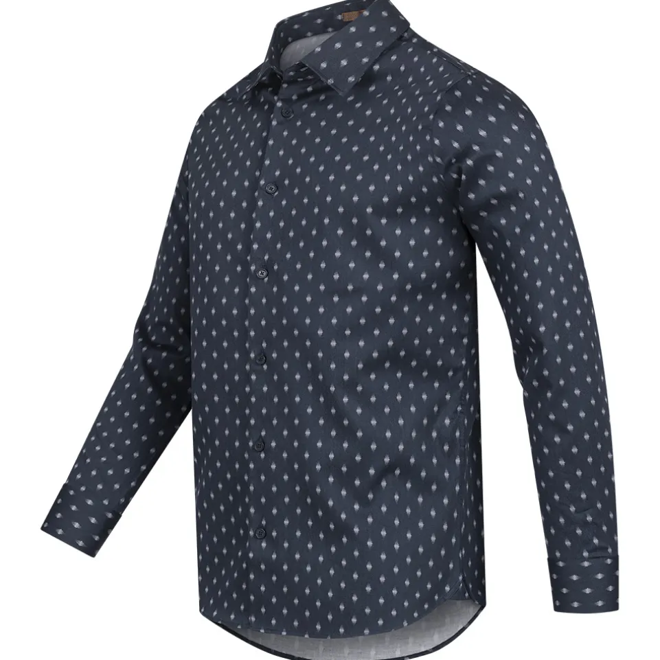 TED BAKER Ardea Dot Herren Langarm Hemd 272171-NAVY