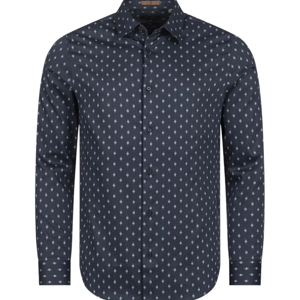 TED BAKER Ardea Dot Herren Langarm Hemd 272171-NAVY