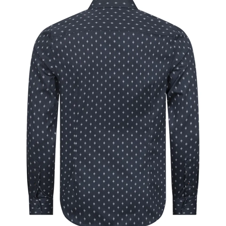 TED BAKER Ardea Dot Herren Langarm Hemd 272171-NAVY