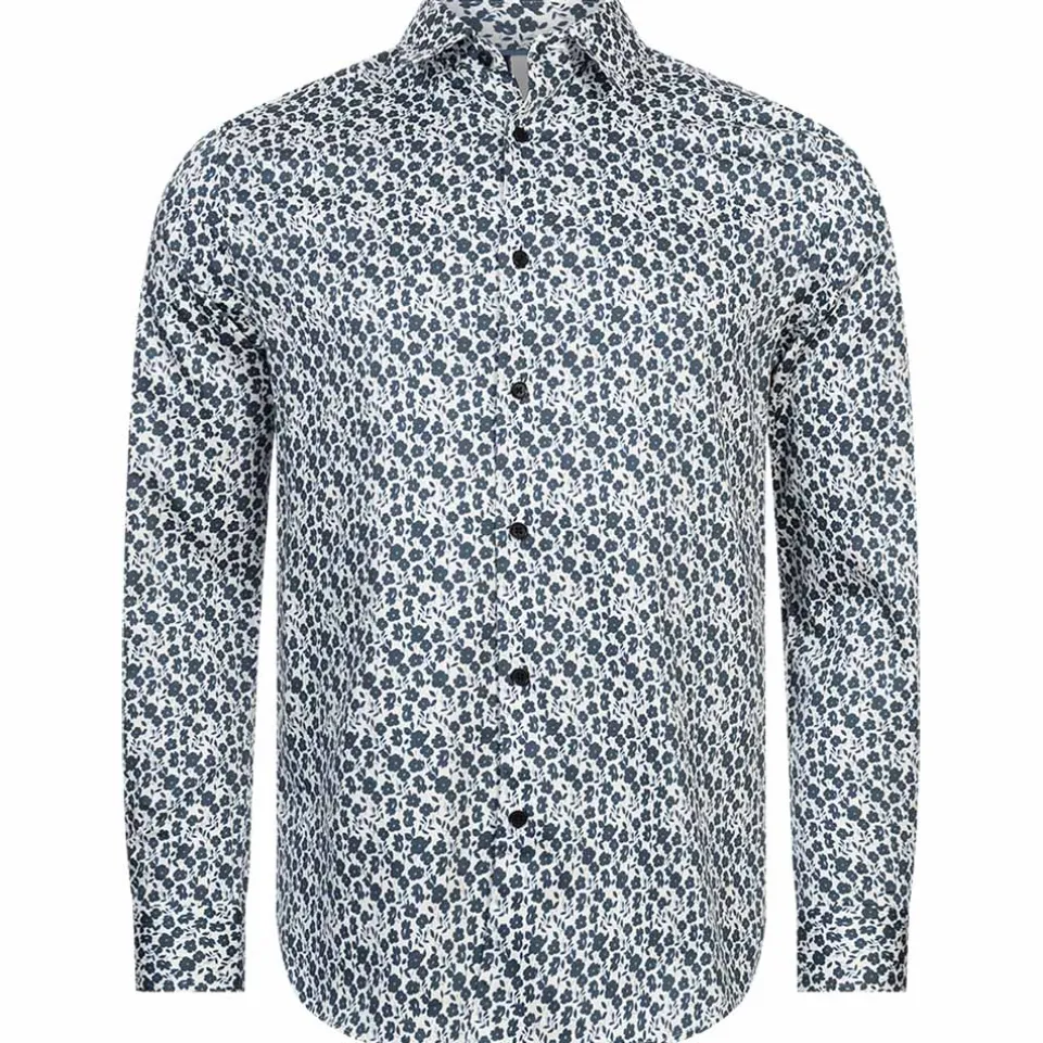 TED BAKER Capua Small Floral Herren Langarm Hemd 272163-WHITE