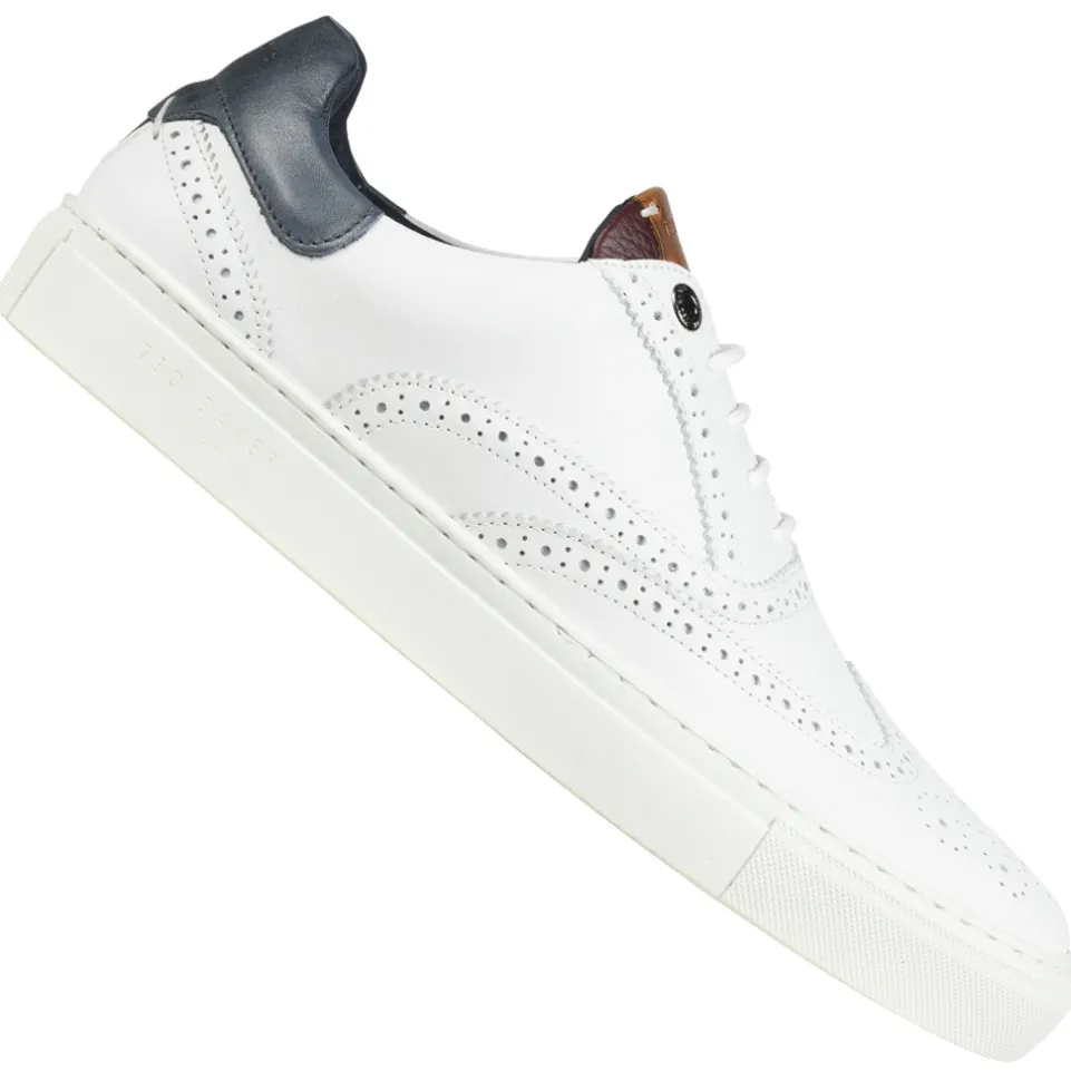 TED BAKER Dennton Cupsole Herren Leder Schuhe 243218-WHITE