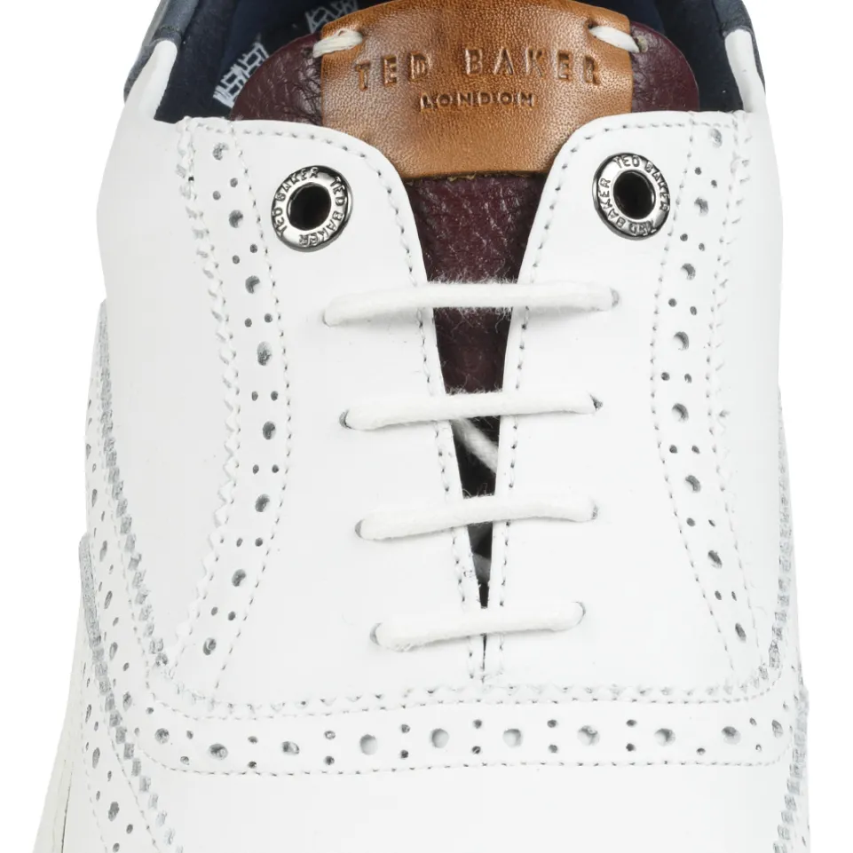 TED BAKER Dennton Cupsole Herren Leder Schuhe 243218-WHITE