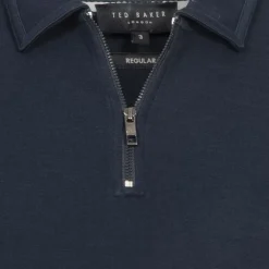 TED BAKER Karpol Soft Touch Herren Sweatshirt mit Kragen 269623-NAVY-BLUE