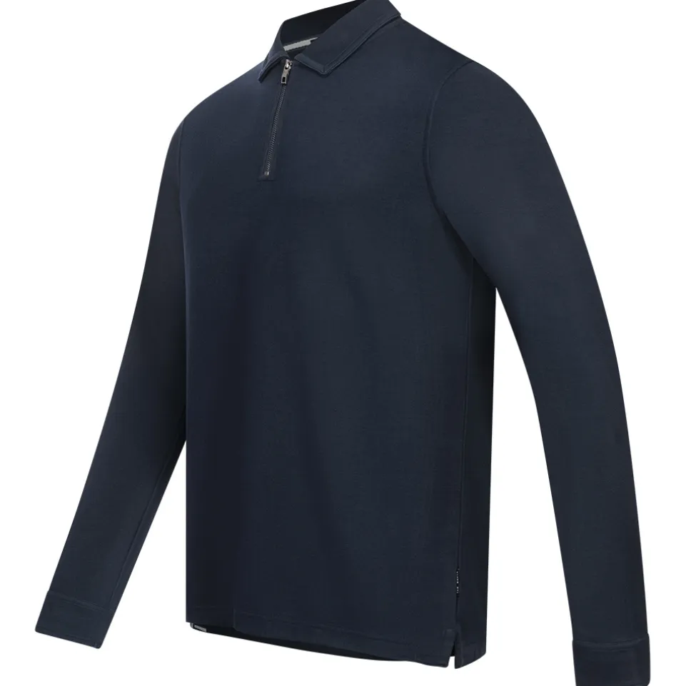 TED BAKER Karpol Soft Touch Herren Sweatshirt mit Kragen 269623-NAVY-BLUE