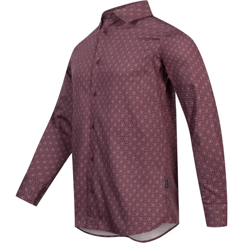 TED BAKER Pavia Star Geo Print Herren Langarm Hemd 272176-MAROON