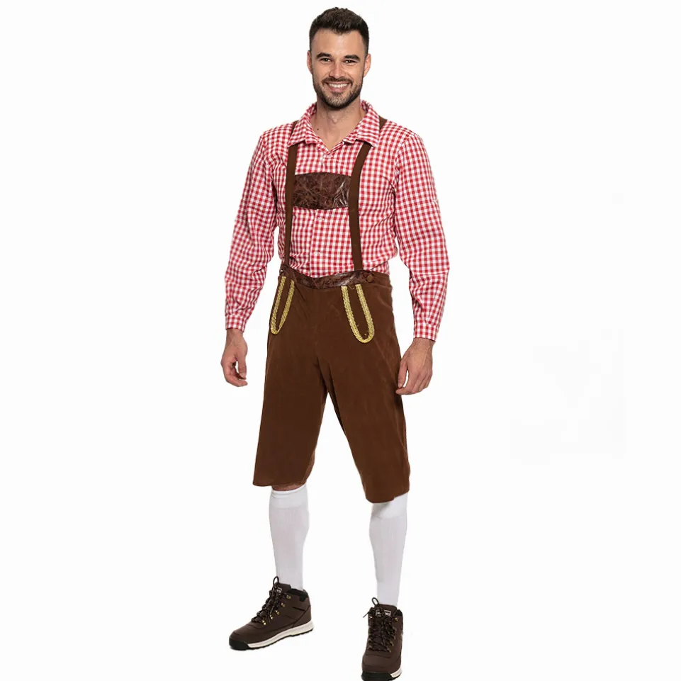 Trachtenset Herren Oktoberfest-Kostüm MIESEPETER® rot