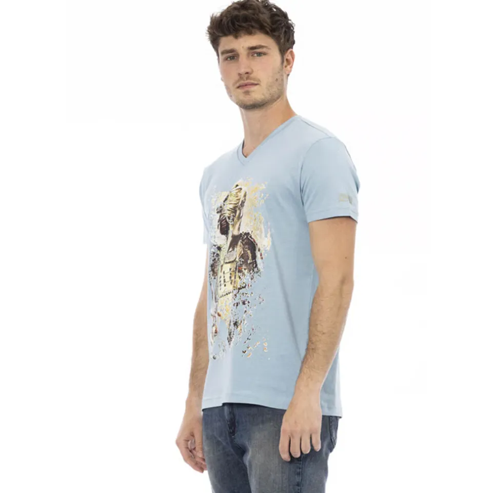 TRUSSARDI Action Herren Conqueror V-Ausschnitt T-Shirt Hellblau 2AT108007