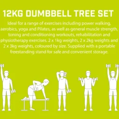 Urban Fitness Hantelbaum-Set 2 x 1 kg, 2 x 2 kg und 2 x 3 kg UFW025