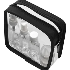 VERTICAL STUDIO "Terråk" Kosmetiktasche mit Reiseflaschen schwarz