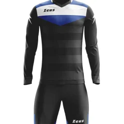 Zeus Argo Torwart Set Langarm Trikot mit Shorts Schwarz Royal