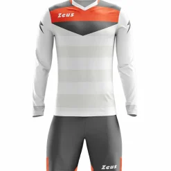 Zeus Argo Torwart Set Langarm Trikot mit Shorts Weiß Grau