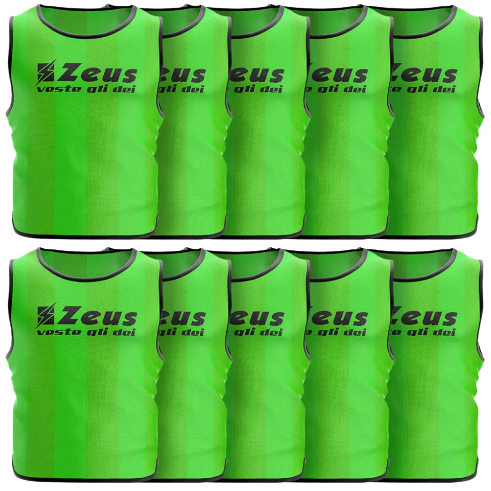 Zeus 10er-Pack Trainingsleibchen Neon Grün