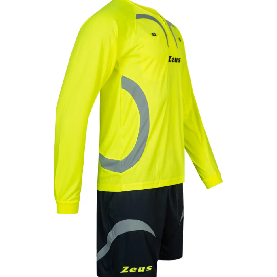 Zeus Herren Schiedsrichter Set Trikot mit Shorts Neon Gelb