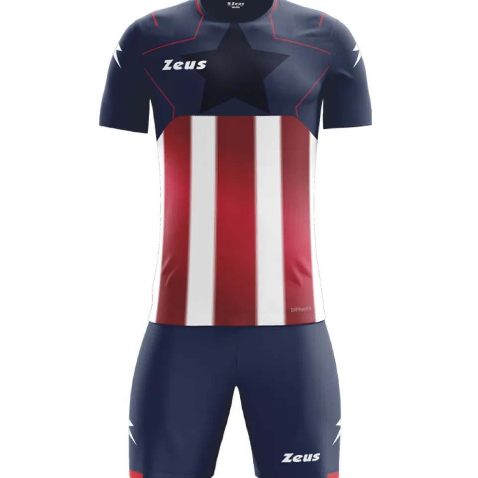 Zeus Kit Hero Trikot-Set mit Shorts blau rot