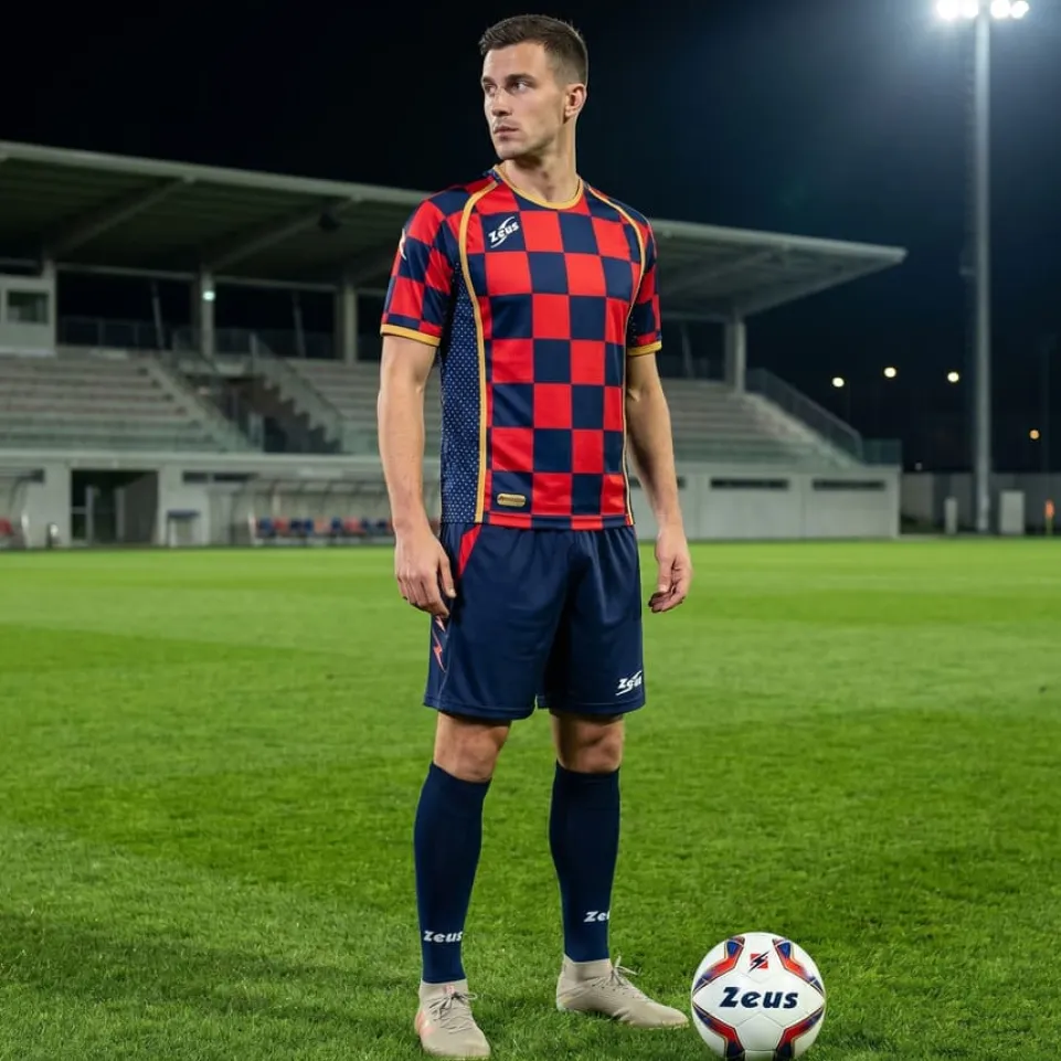 Zeus Kit Kroazia OLD Herren Trikot-Set 2-teilig blu/rosso