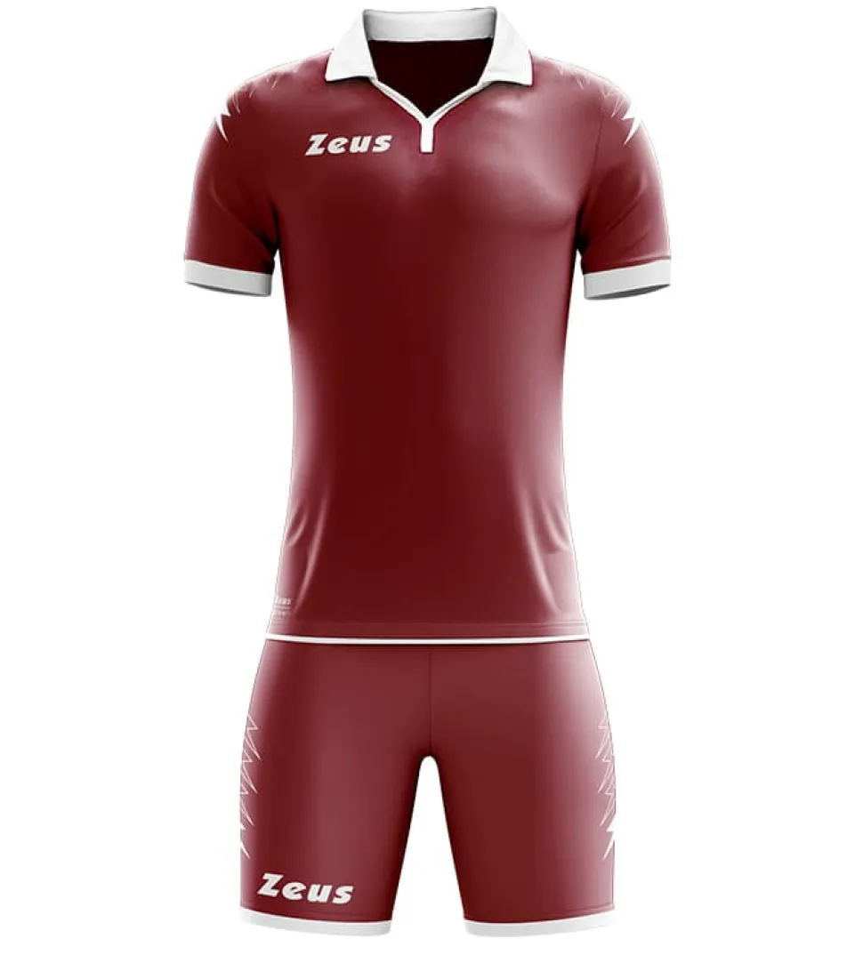 Zeus Kit Scorpion Trikot + Shorts Set granata/bianco
