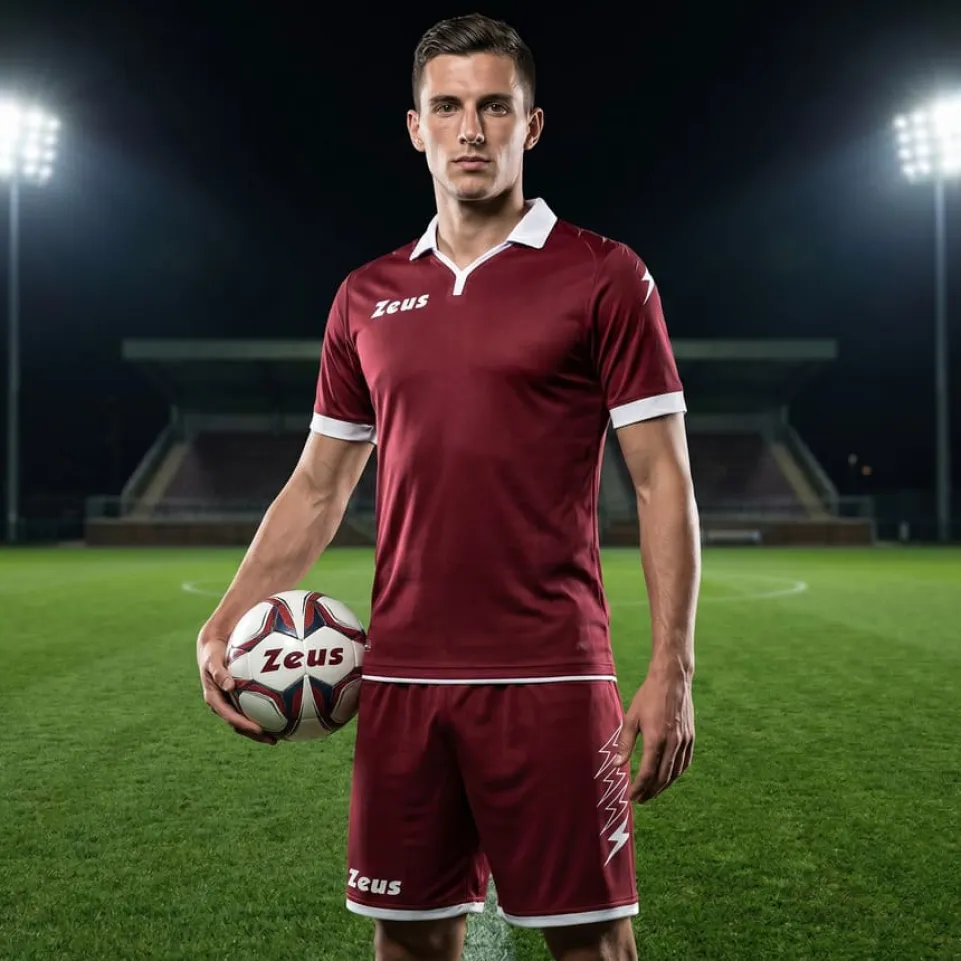 Zeus Kit Scorpion Trikot + Shorts Set granata/bianco