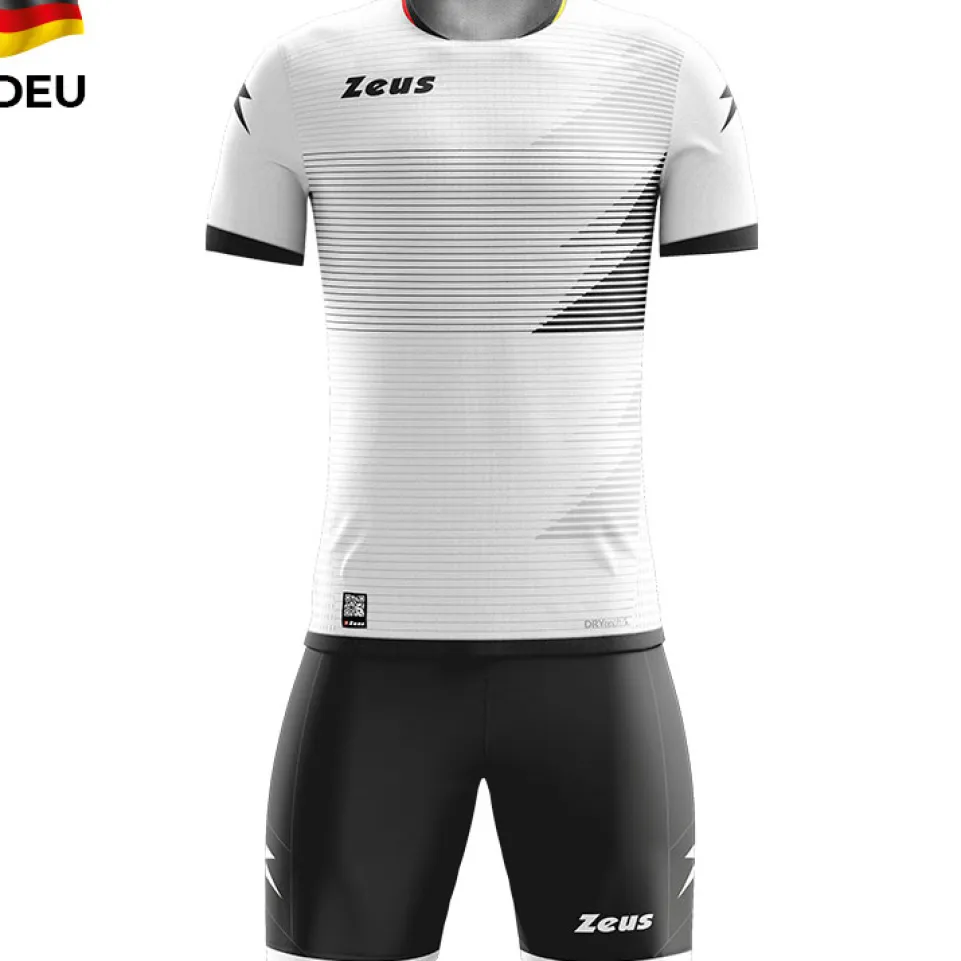 Zeus Mundial Teamwear Set Trikot mit Shorts weiß schwarz