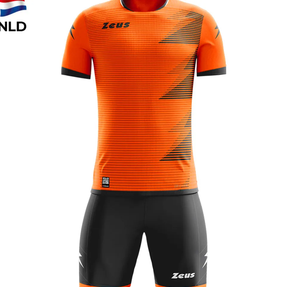 Zeus Mundial Teamwear Set Trikot mit Shorts orange schwarz