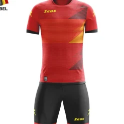 Zeus Mundial Teamwear Set Trikot mit Shorts rot schwarz