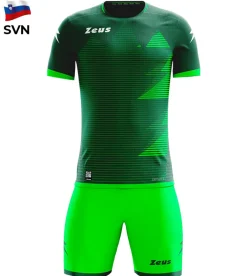 Zeus Mundial Teamwear Set Trikot mit Shorts grün neon
