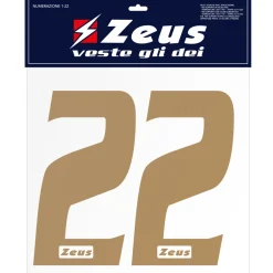 Zeus Nummern-Set 1-22 zum Aufbügeln 25cm Senior gold