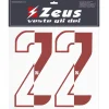 Zeus Nummern-Set 1-22 zum Aufbügeln 25cm Senior halb rot