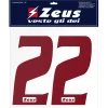 Zeus Nummern-Set 1-22 zum Aufbügeln 25cm Senior dunkelrot