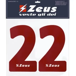 Zeus Nummern-Set 1-22 zum Aufbügeln 25cm Senior dunkelrot