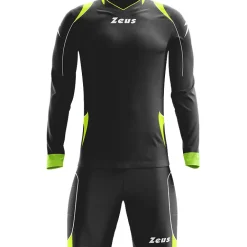 Zeus Paros Torwart Set Langarm Trikot mit Shorts Schwarz Neon Gelb